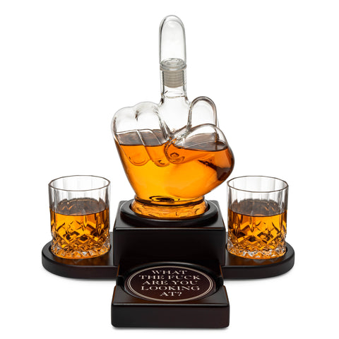 Middle Finger Decanter Funny Gift, Novelty Whiskey Decanter or use as Wine Decanter. Middle Finger Gift